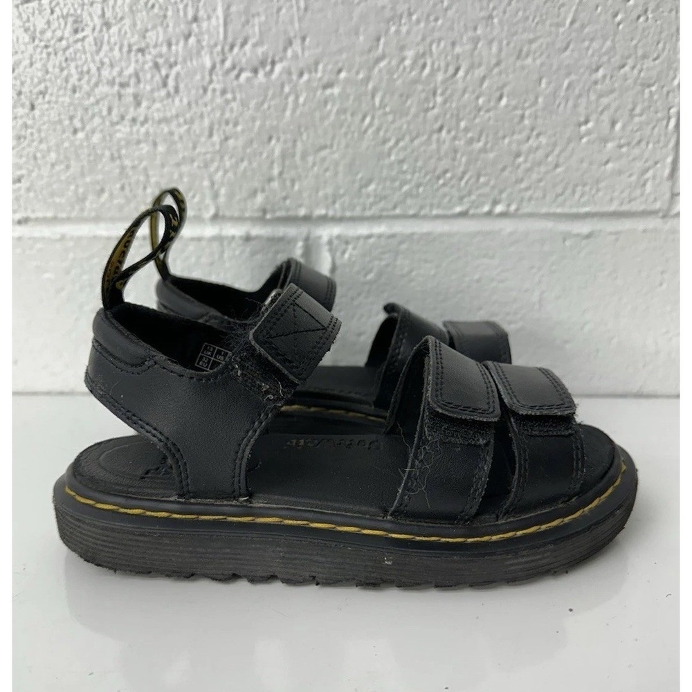 Dr. Martens Klaire J Sandal Black Leather Platform Y2K / Big Kids Size 1